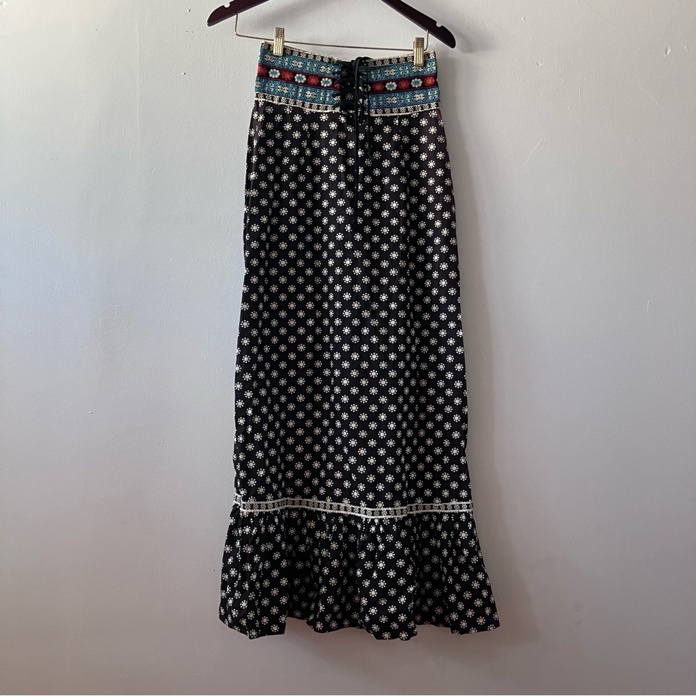 Vintage 60s-70s Floral Corset Prairie Skirt By Alexa